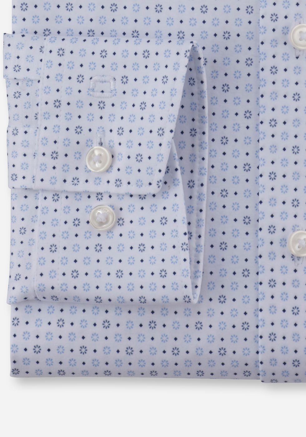 OLYMP Businesshemd 24/7 - Luxor modern fit - Jersey mit Blüten-Minimal-Dessin – Bild 4 von 4