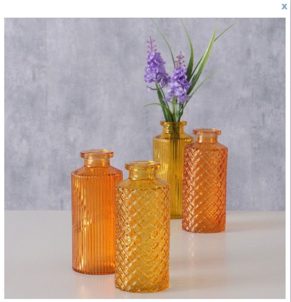 BOLTZE GRUPPE glas Vase Panja, Tischvase BOLTZE GmbH Orange, 4 tlg
