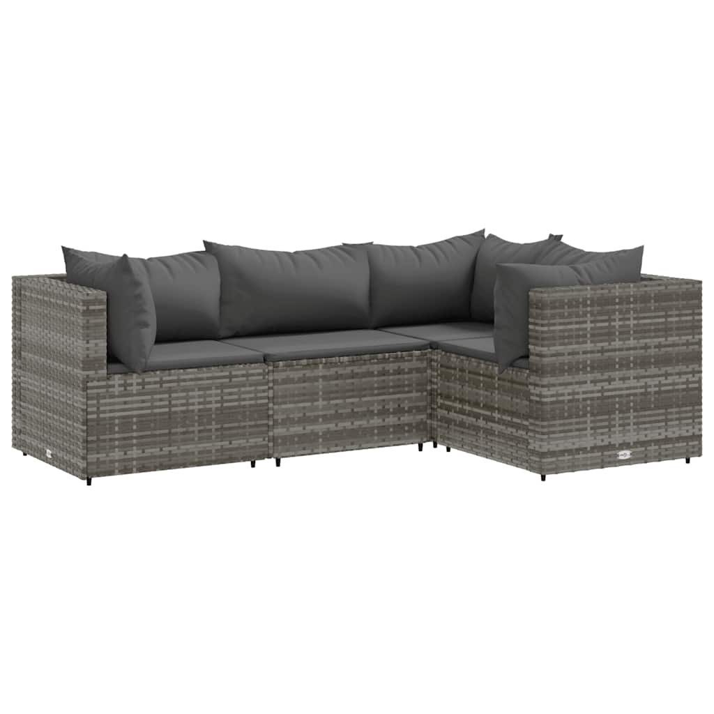 vidaXL Gartenlounge-Set 4-tlg. Garten-Lounge-Set mit Kissen günstig online kaufen