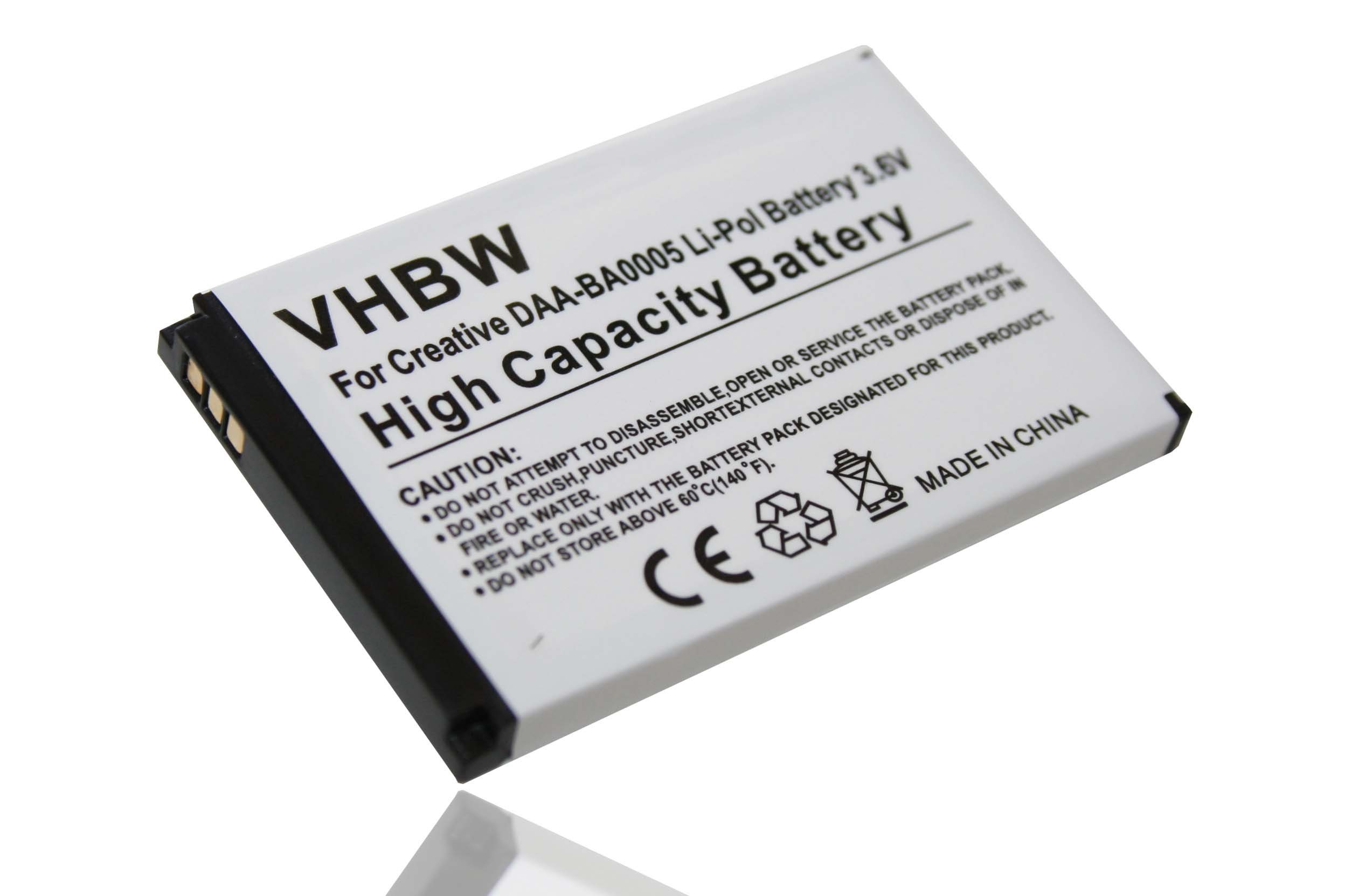 passend für vhbw Zen Micro Kompatibel (700mAh, Li-Polymer) mit Akku Creative 700 mAh 3,7V, Photo
