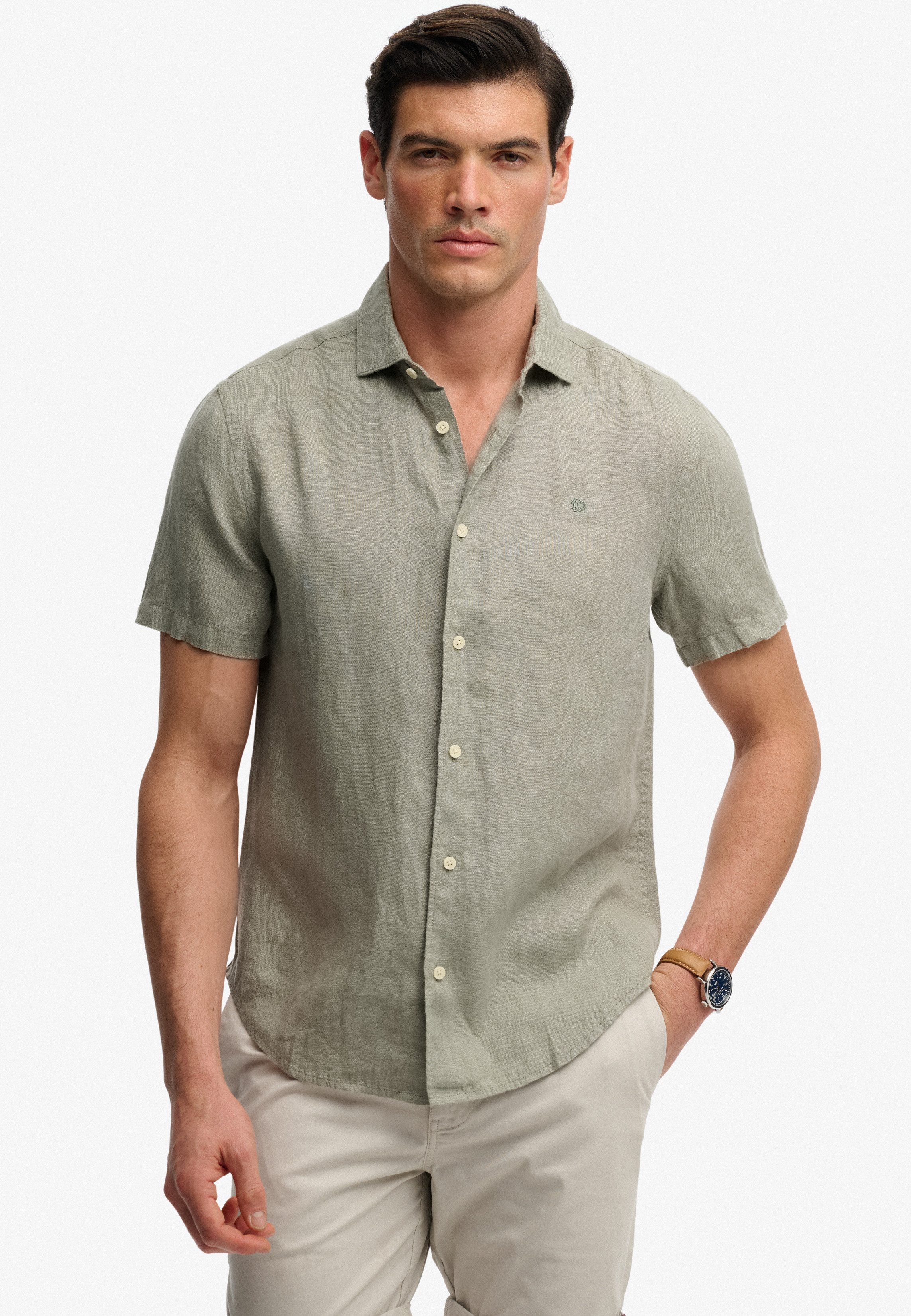 Superdry Leinenhemd RIVIERA S/S LINEN SHIRT aus 100% Leinen