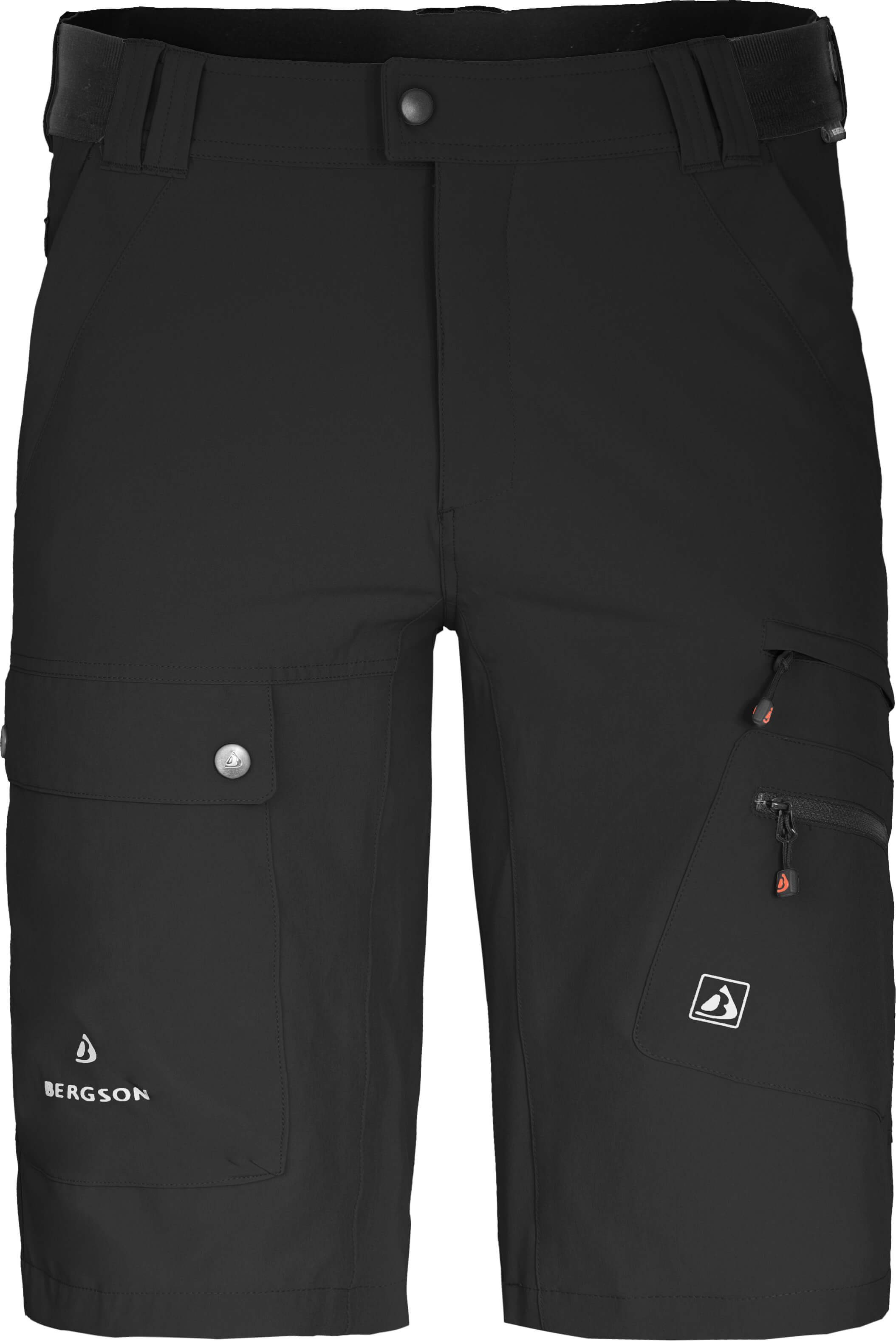 Bergson Outdoorhose FROSLEV Bermuda Herren Wandershorts, recycelt, elastisch, 8 Taschen, Normalgrößen schwarz