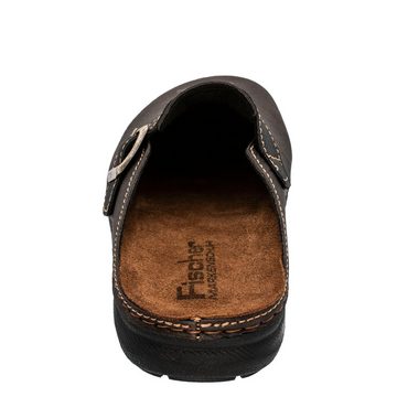 Fischer-Markenschuh Mario Clog aus Nappan (Lederimitat), herausnehmbares Fußbett aus Leder