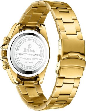HANPOSH für Männer Chronographen Edelstahl Wasserdicht Watch, Quarz Uhren mit Datum Business Casual