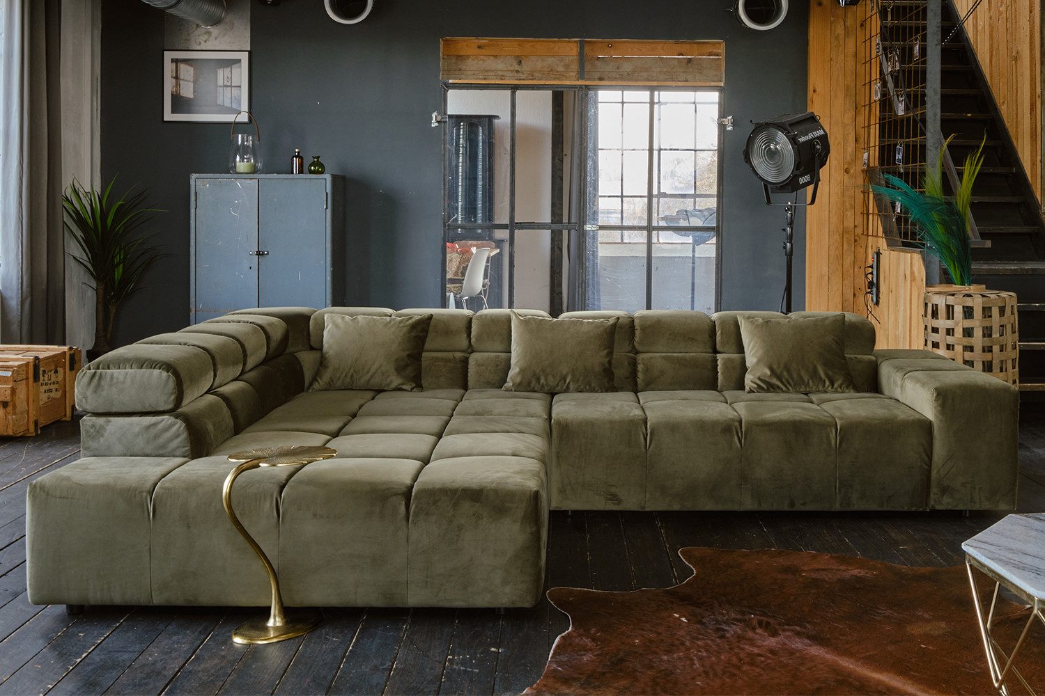KAWOLA Ecksofa NEVADA, Couch L-Form rechts oder links, mit oder ohne Sitzvorzug Velvet