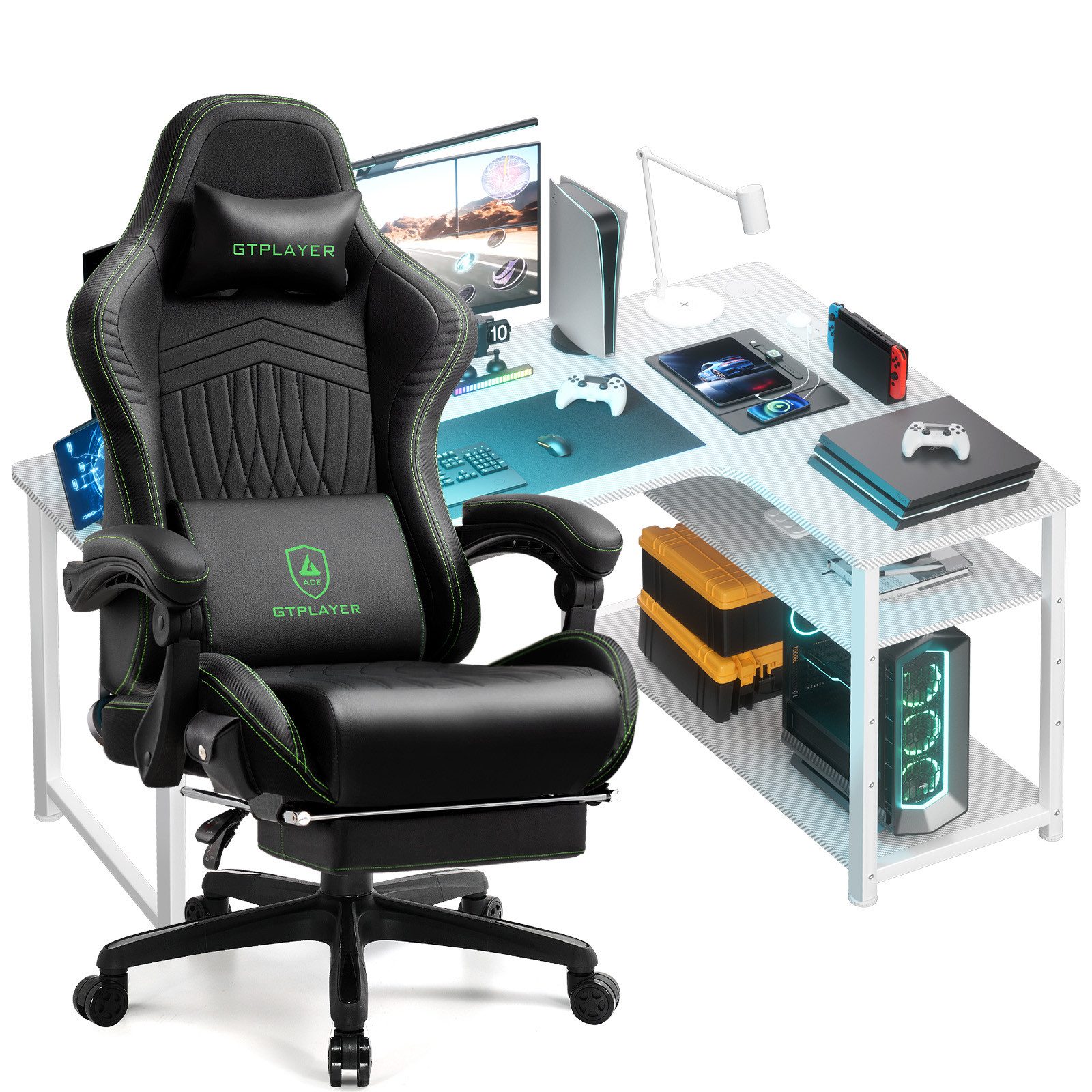 GTPLAYER Gaming-Stuhl Gaming Tisch + Gaming günstig online kaufen