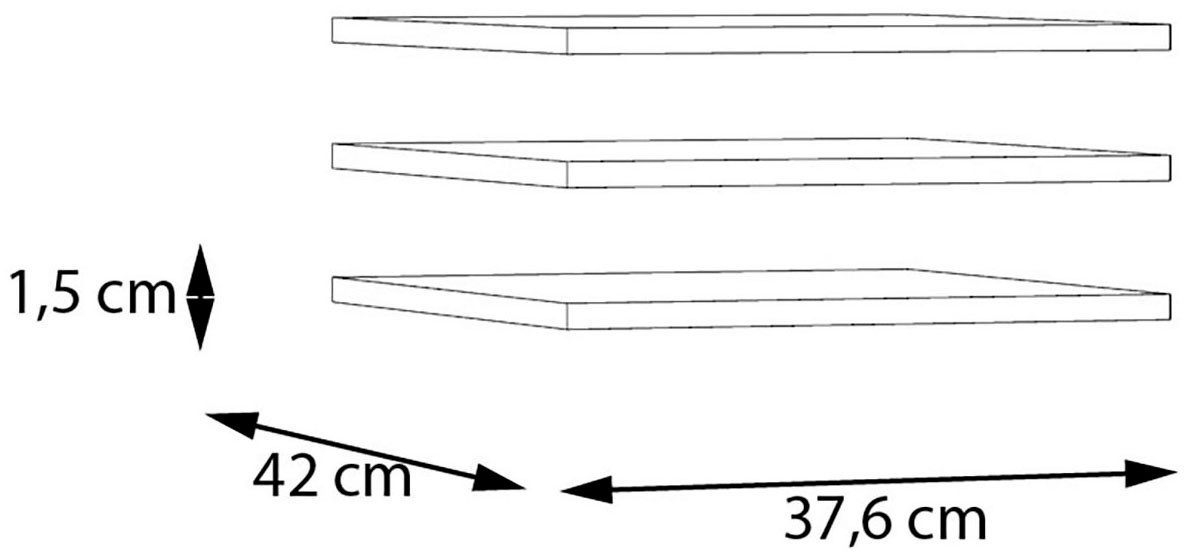 FORTE Einlegeboden (3 St), 3er Set Einlegeboden, variable Positionierung, Textilstruktur