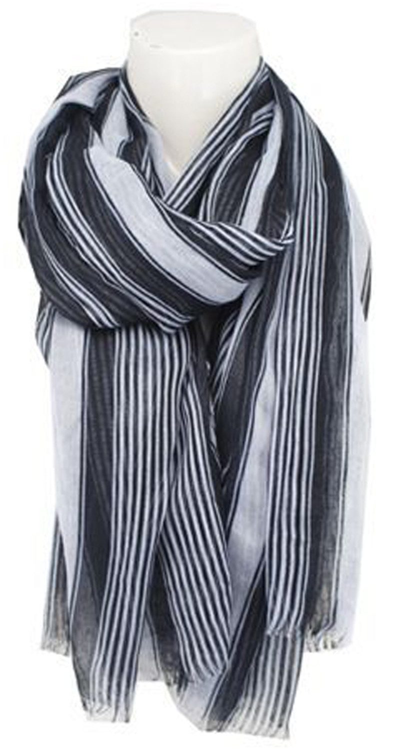 chic4home Schal Winter Weave, (1-St. 1-teilig), Damen Schal ca.80x180cm modischer Longschal schwarz-weiss Look