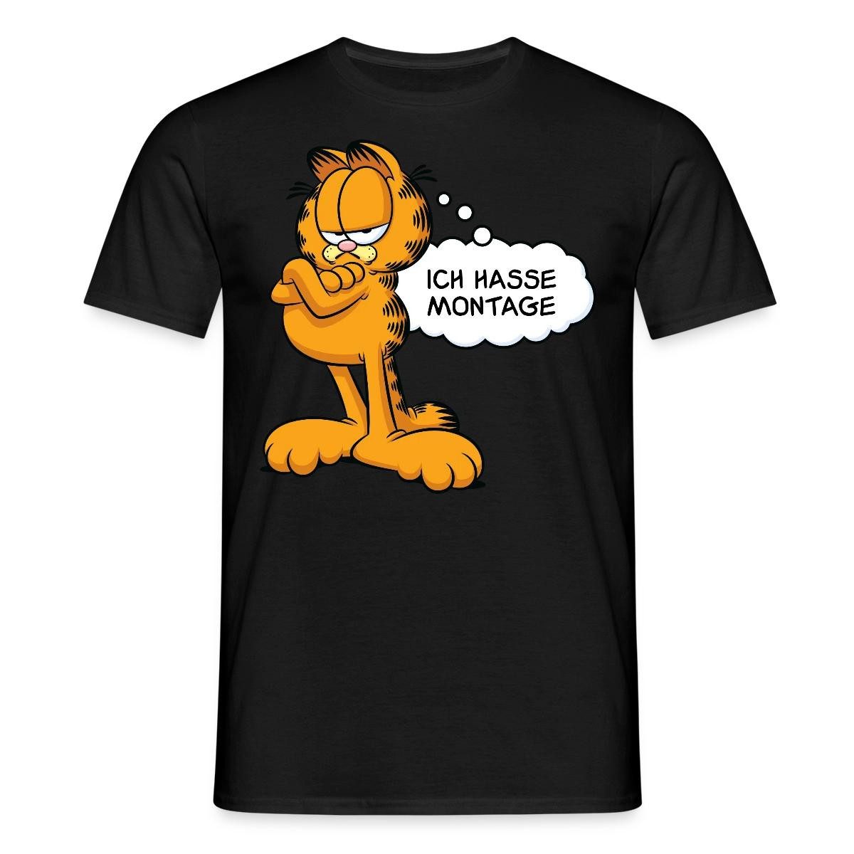 Spreadshirt T-Shirt Garfield Ich Hasse Montage Lustiger Spruch Männer T-Shirt (1-tlg)