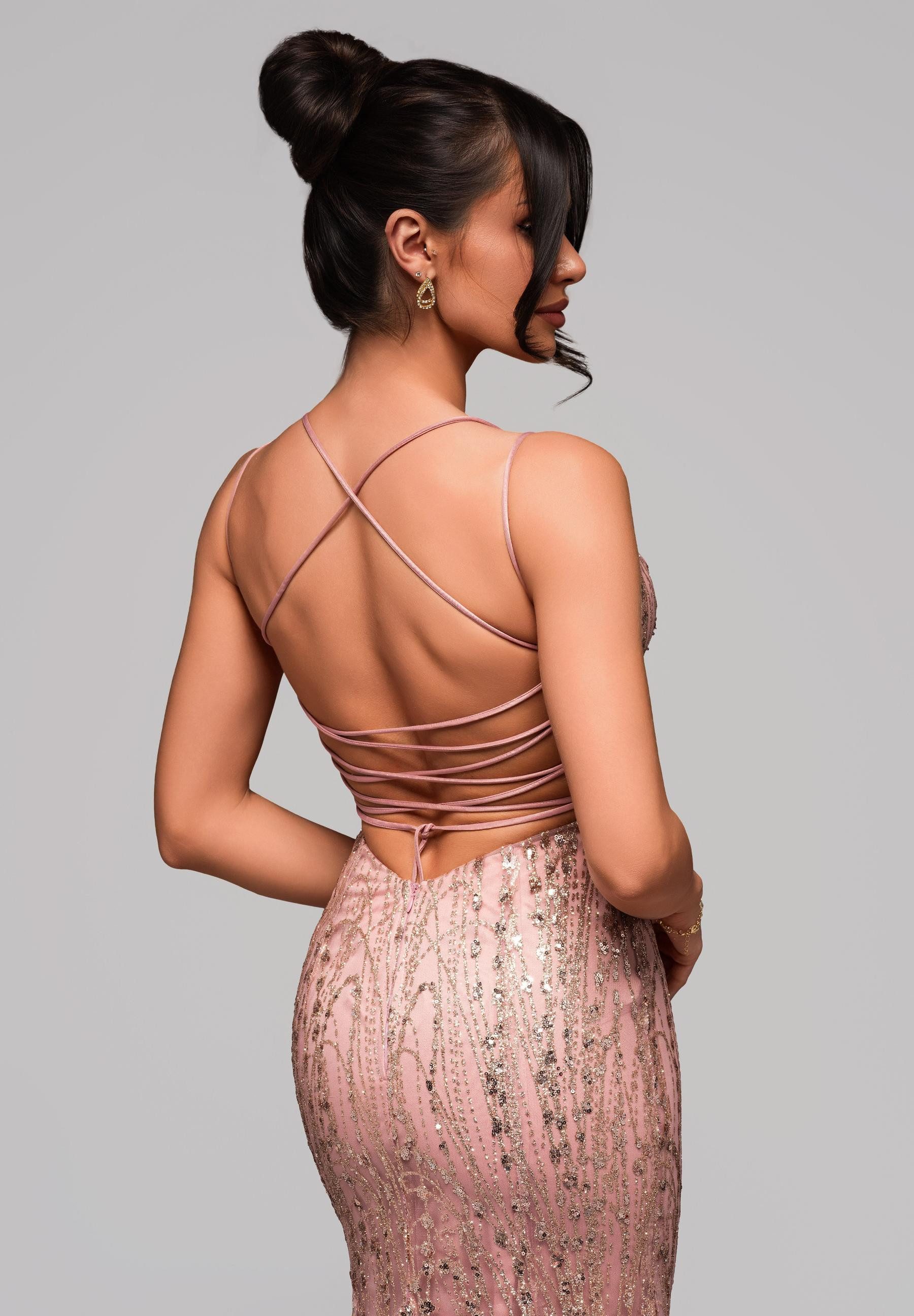 OMBRE Abendkleid Glamouröses Abendkleid mit Paillettenverzierung günstig online kaufen