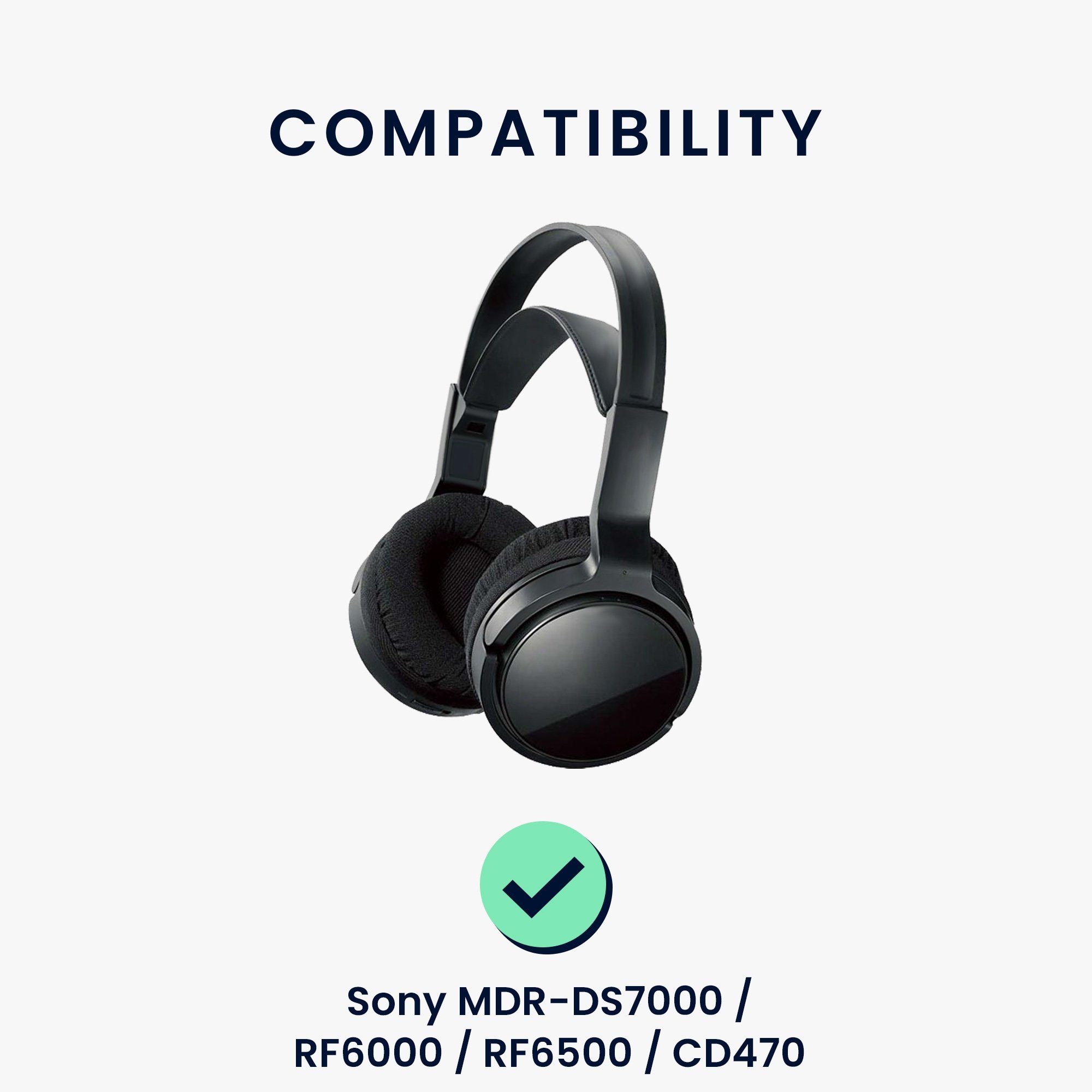 kwmobile 2x Ohr Kunstleder Headphones) Over / Ohrpolster / RF6000 Sony CD470 für Polster Polster Ear für MDR-DS7000 / Kopfhörer (Ohrpolster RF6500 