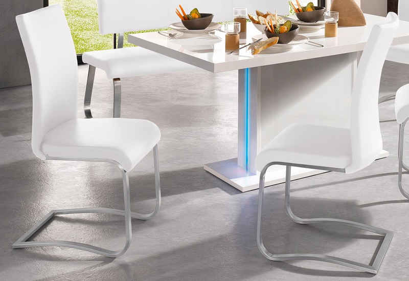 MCA furniture Freischwinger »Arco« (Set, 2 St), Stuhl mit Echtlederbezug, belastbar bis 130 Kg