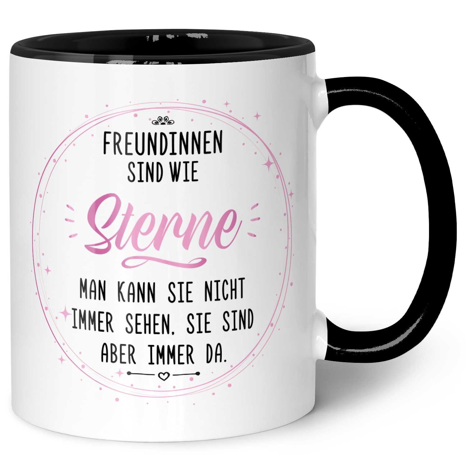 Tasse bedruckt mit Spruch - Freundinnen sind wie Sterne - Geschenk für Sie