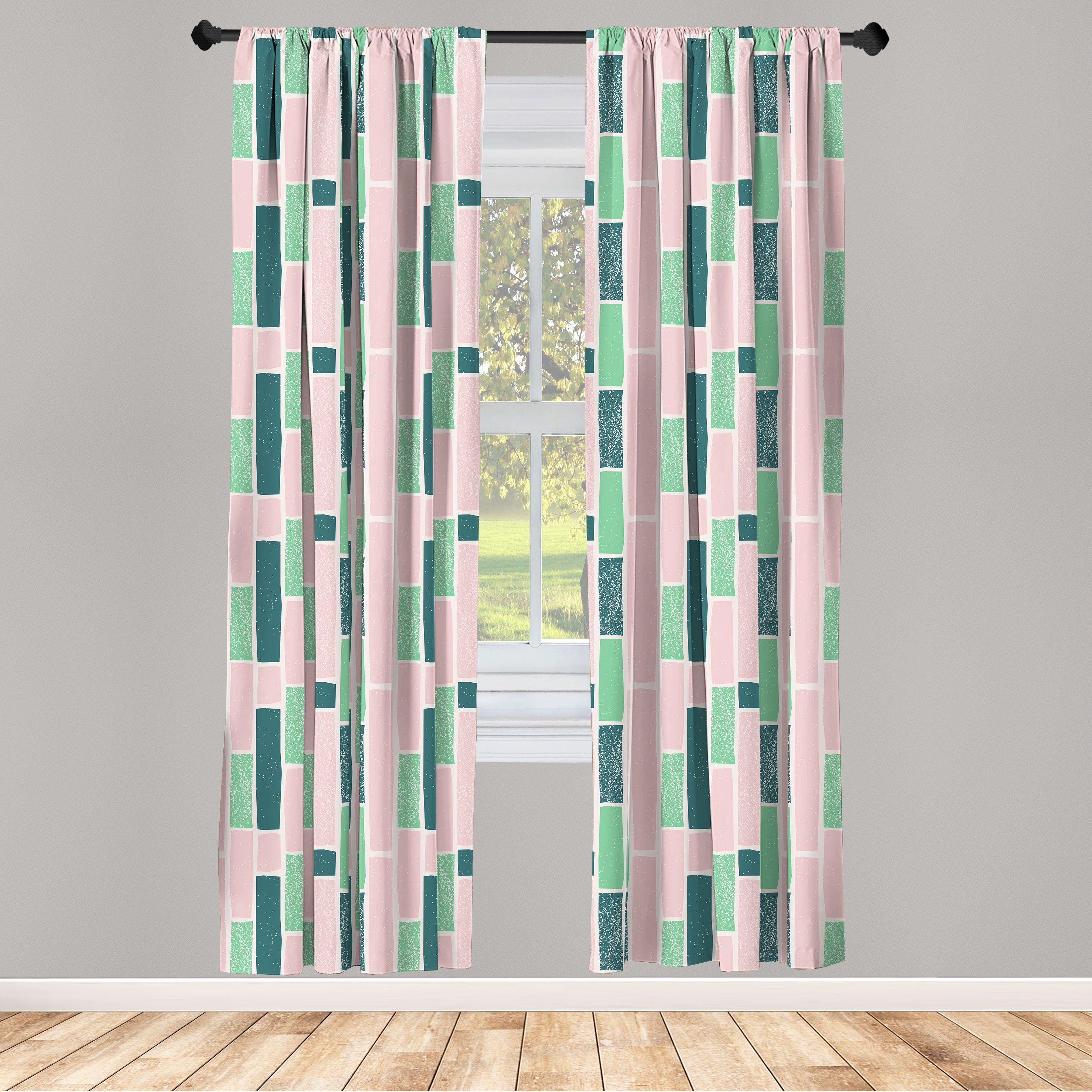 Gardine Vorhang für Wohnzimmer Schlafzimmer Dekor, Abakuhaus, Microfaser, Backstein Scandinavian Gekritzel-Entwurf