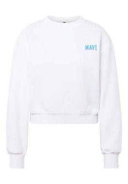 Mavi Rundhalspullover LOGO SHORT SWEATSHIRT Pullover mit Mavi Logo gestrickt