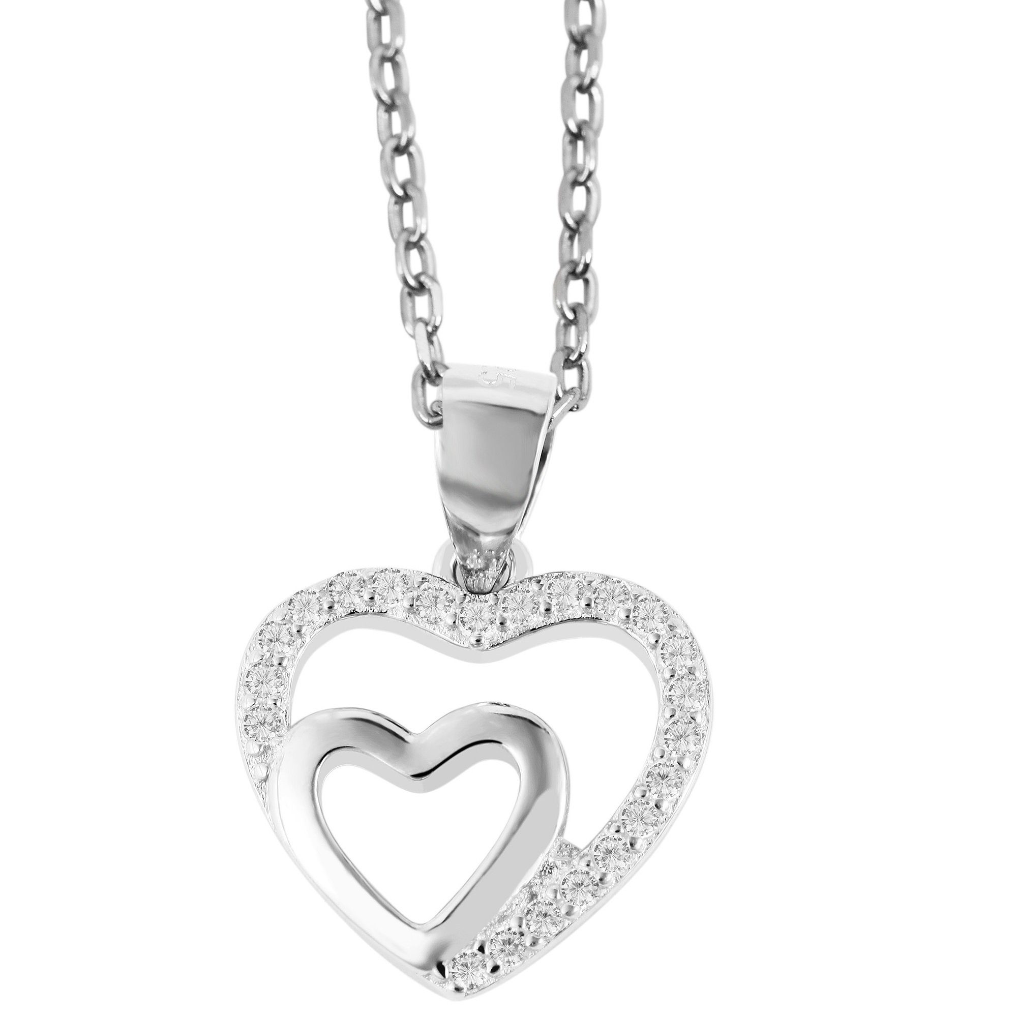 Kettenanhänger modischer Herz Anhänger aus 925 Sterling Silber