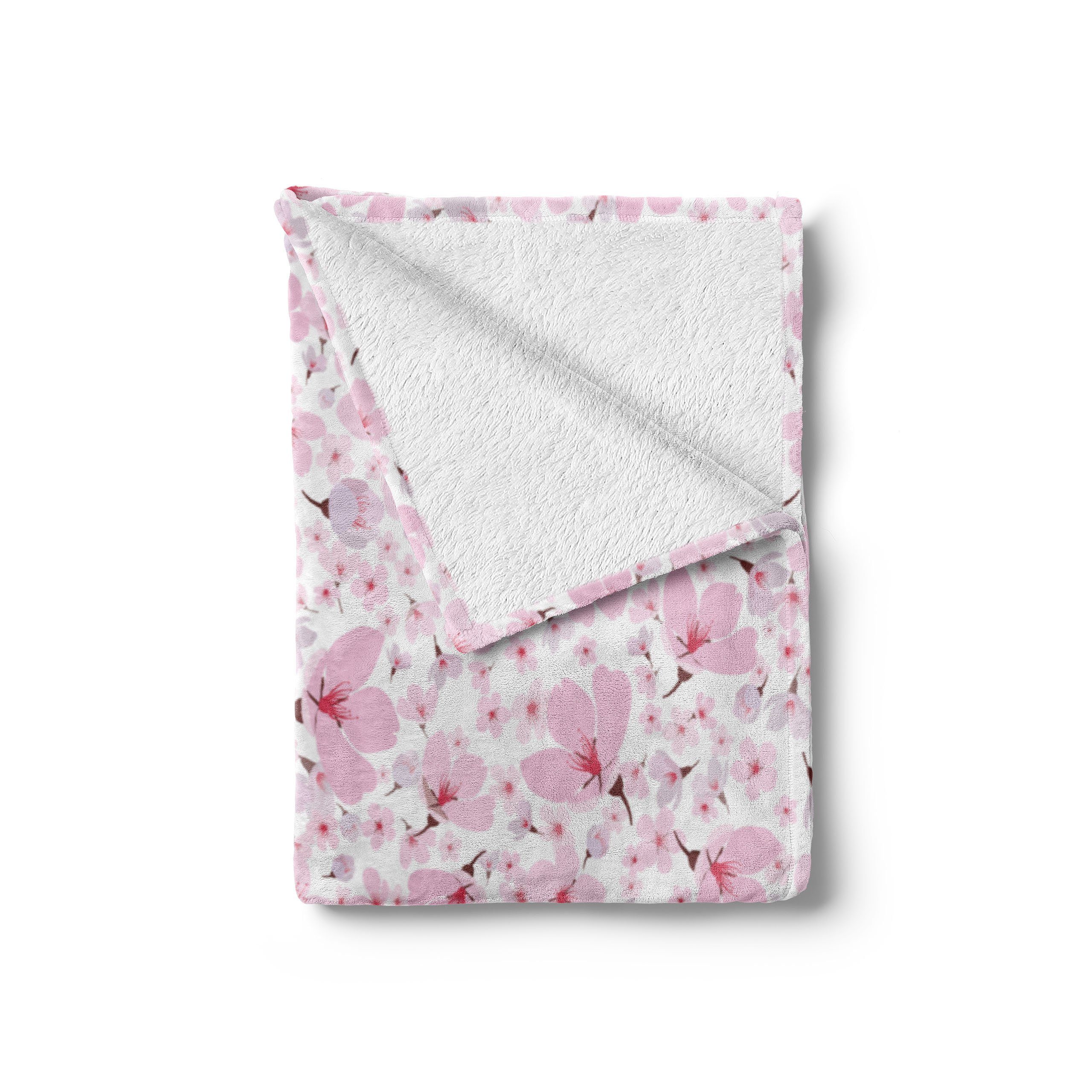 Gemütlicher Außenbereich, Weiß und Wohndecke Pink Blossom Plüsch Abakuhaus, und für den Innen- Japanese