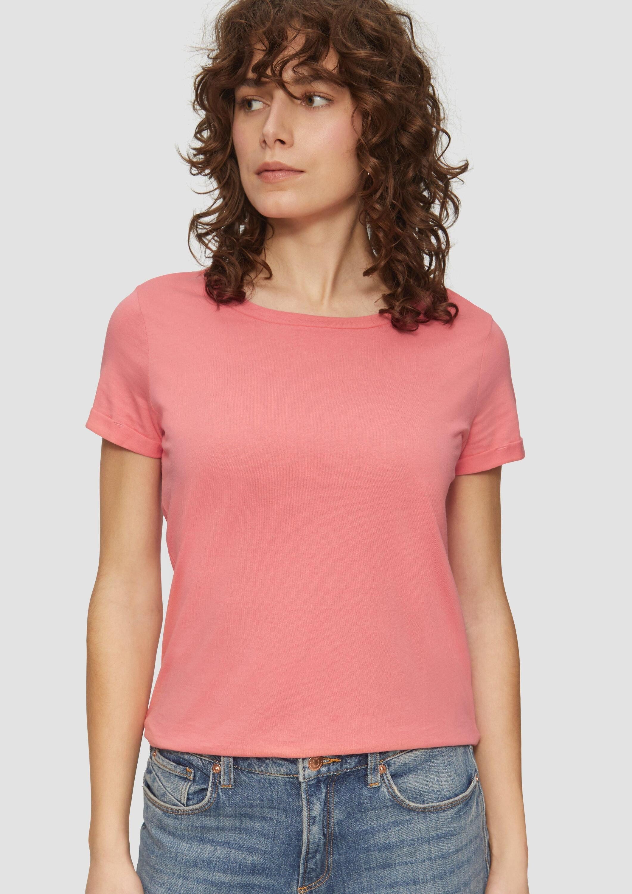 QS Kurzarmshirt T-Shirt Jerseyshirt mit Crew Neck günstig online kaufen