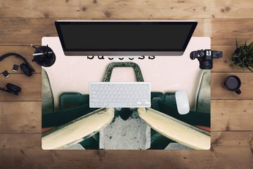 MuchoWow Gaming Mauspad Schreibmaschine wünscht Erfolg (1-St), Büro für Tastatur und Maus, Mousepad Gaming, 90x60 cm, XXL, Großes