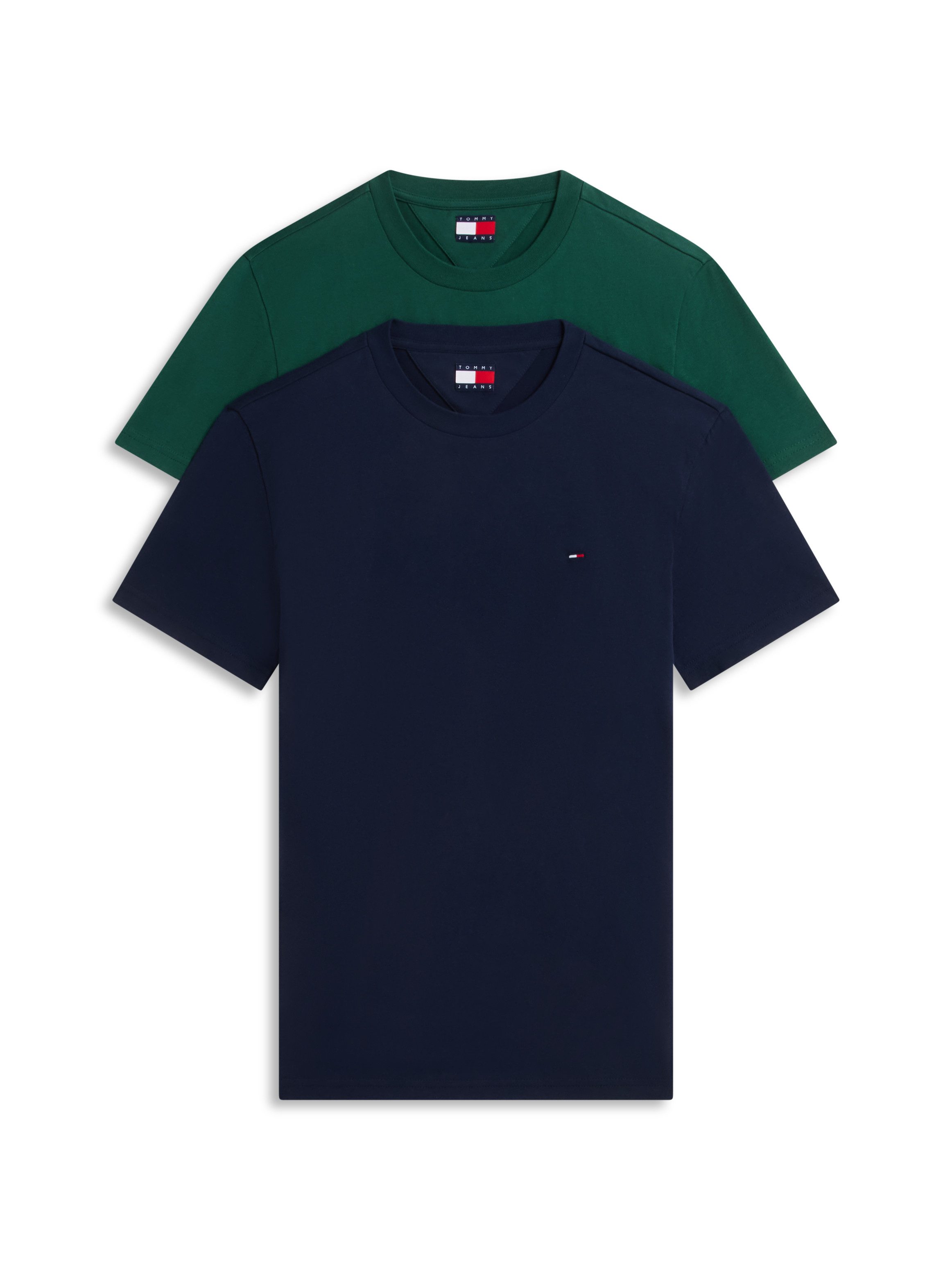Tommy Jeans Rundhalsshirt TJM XSLIM 2PACK JERSEY TEE EXT (Packung, 2er-Pack) Logostickerei, 2Pack