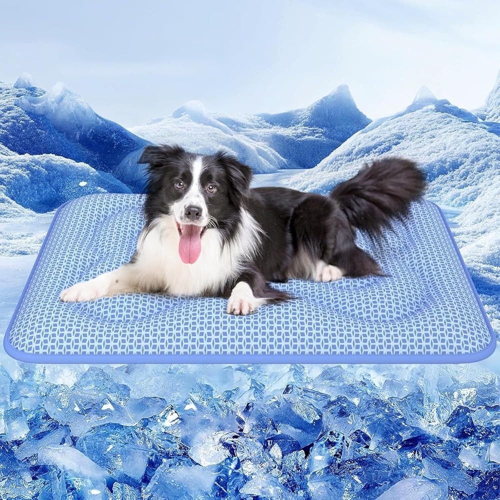 Rywell Hundematte Kühlmatte für Hunde Katze, Selbstkühlende kühlmatte hund mit Arc-Chill, Arc-Chill-Gewebe, temperaturabhängig, atmungsaktiv, Waschbar Kühldecke für Hund/Katze leicht zu reinigen faltbar dick