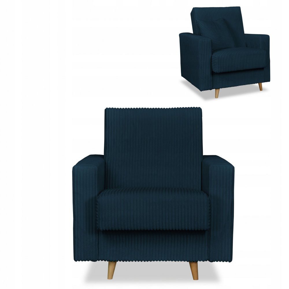 Family Meble Sessel Family Meble Rene Schlafsessel mit Bettkasten Bonellfedern dunkelblaue