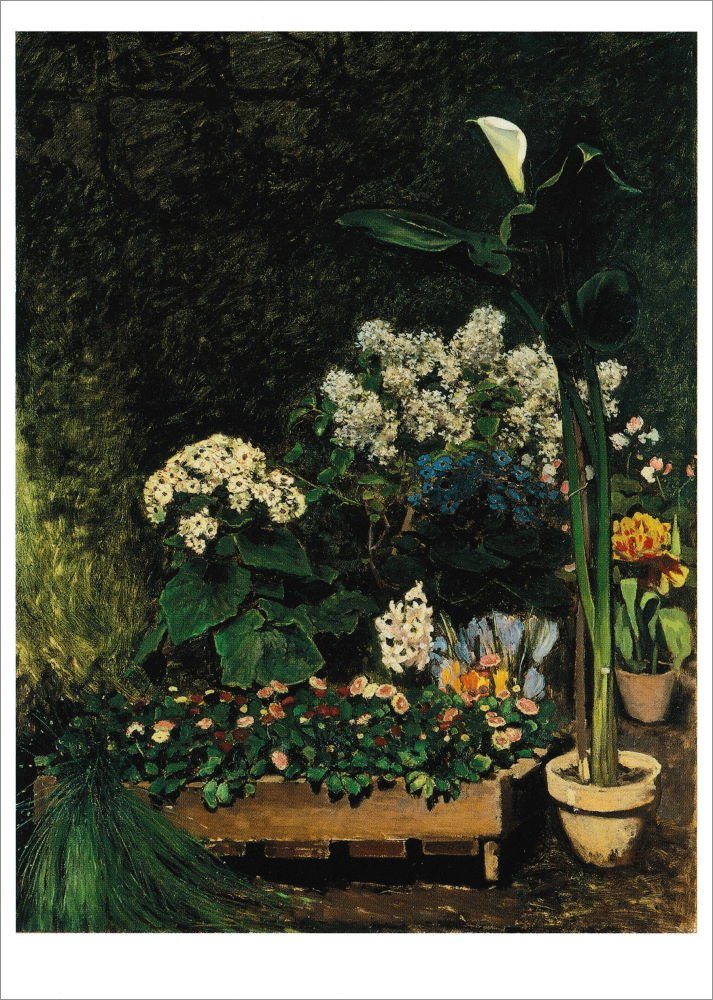 Postkarte Kunstkarte Pierre Auguste Renoir "Blumen im Gewächshaus"