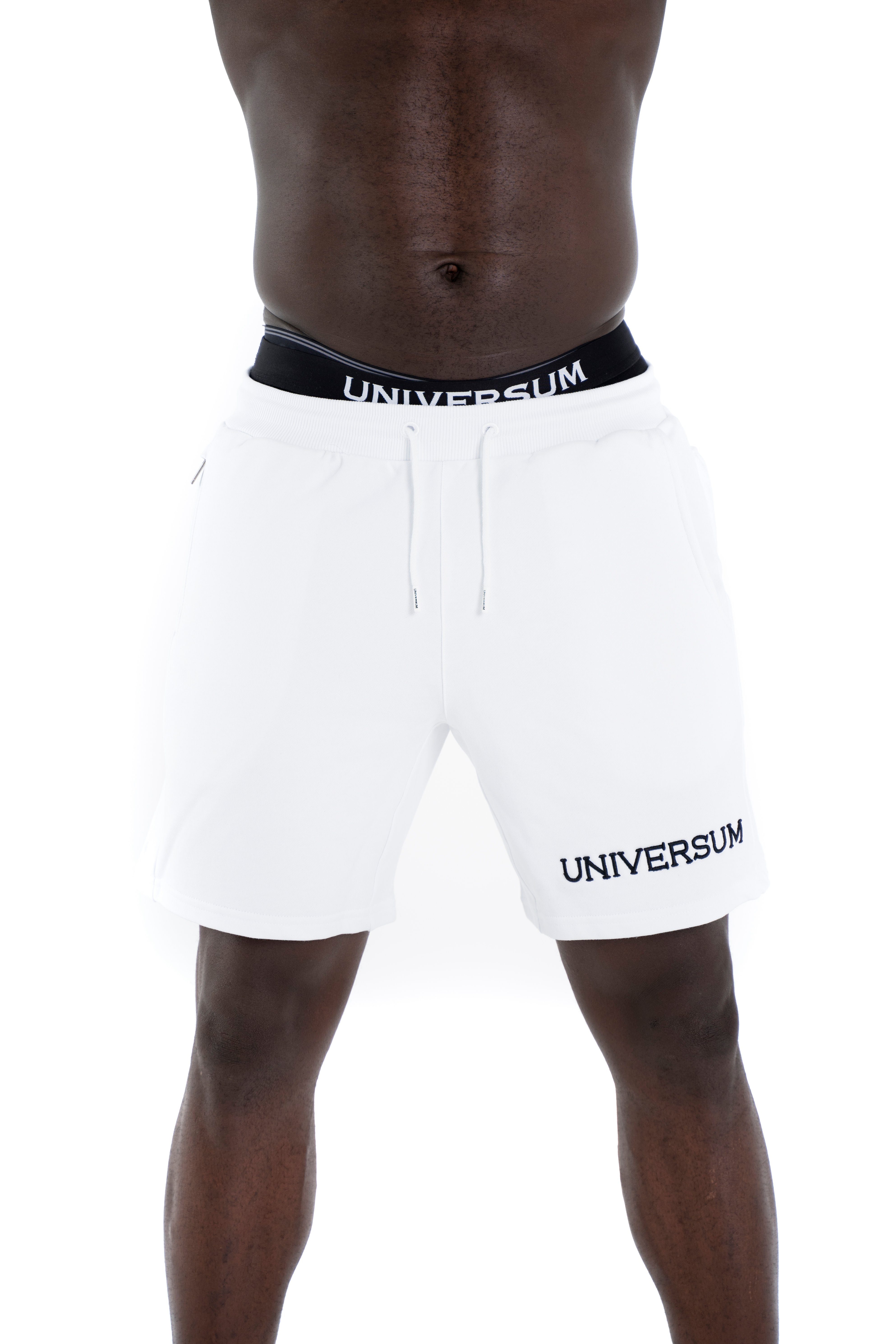 Universum Sportwear Sweatshorts Modern Cotton Shorts Kurze Shorts für Sport, Fitness und Freizeit Weiß