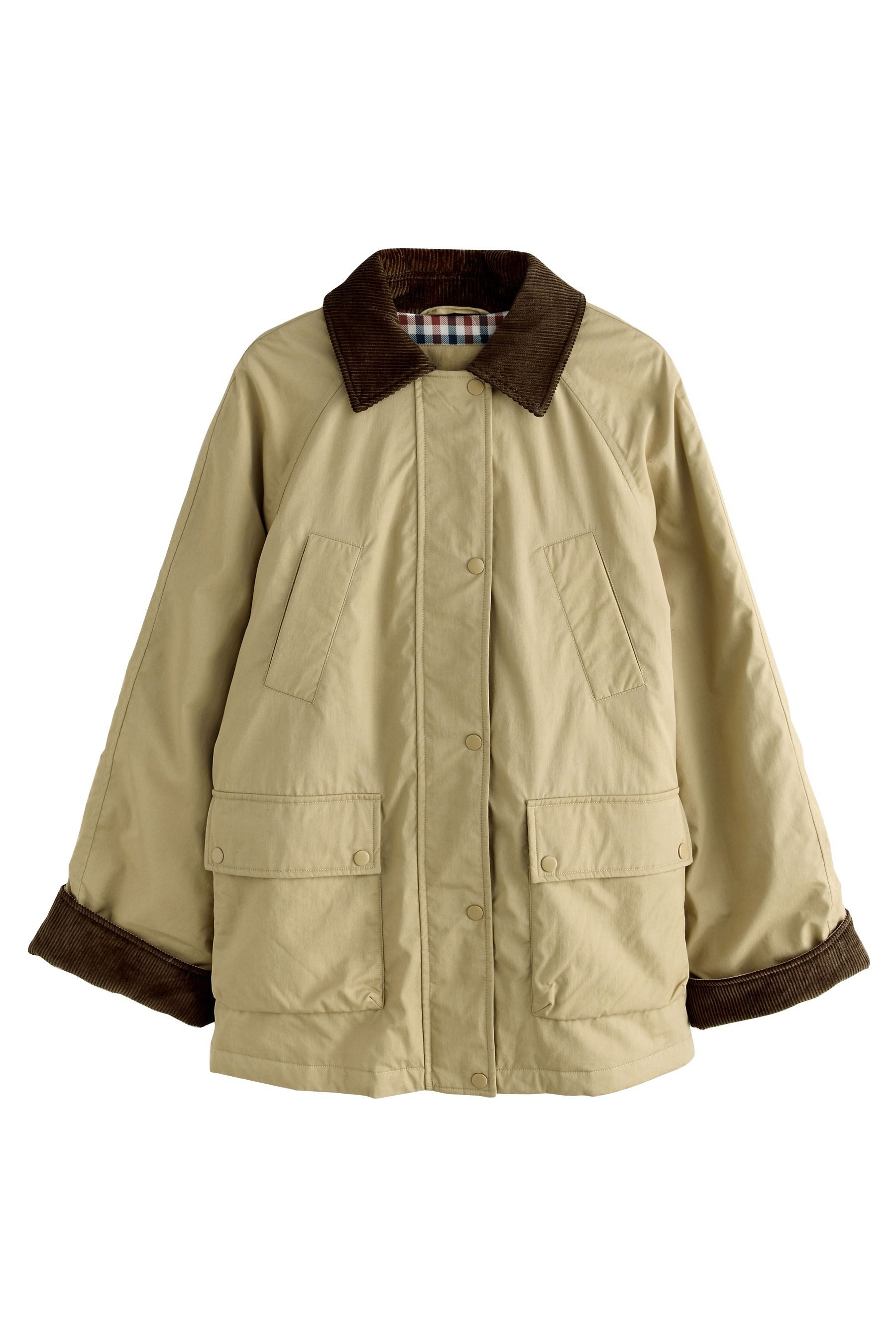Next Steppjacke Leichte Steppjacke mit Kragen aus Cord (1-St)