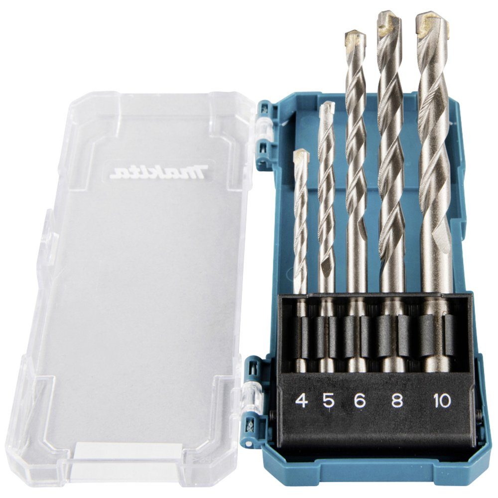 Makita Spiralbohrer Makita D-72877 Stein-Spiralbohrer-Set 4 mm, 5 mm, 6 mm, 8 mm, 10 mm