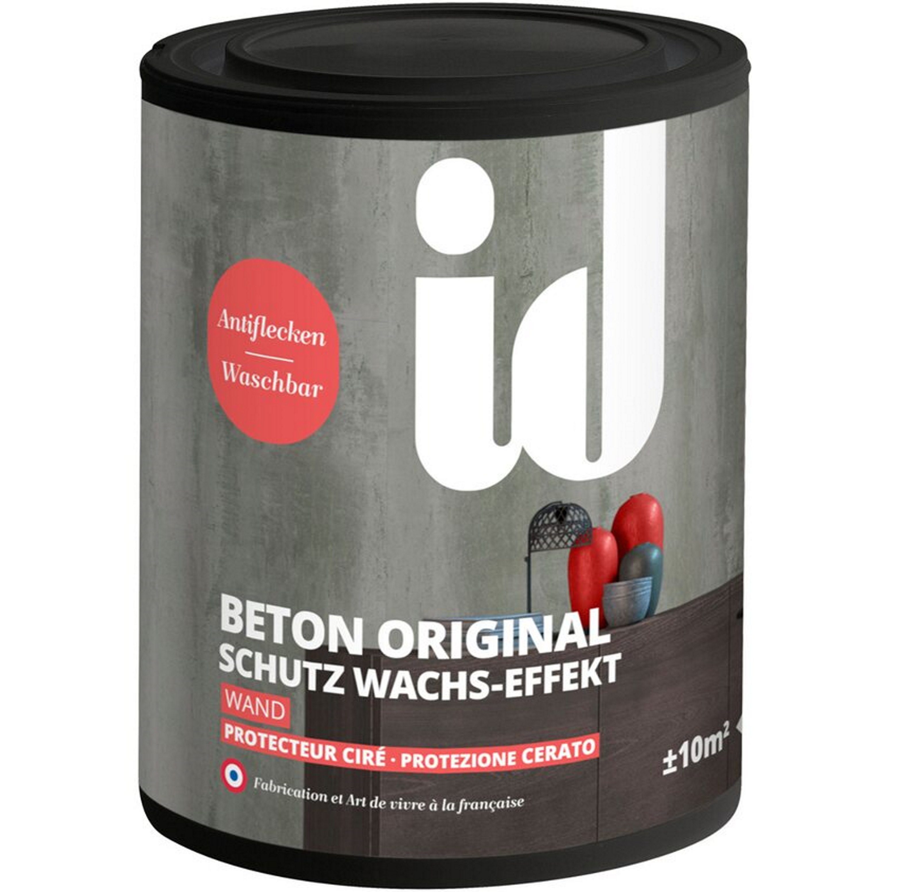 Fleckenschutz Liter ID Schutz Original Gel Beton PARIS Abwaschbar und Paris, farbloses id Effekt-Zusatz Wachs-Effekt 1