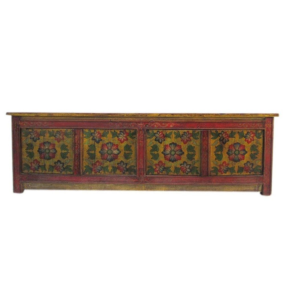 Luxury-Park-Direct Kommode China Lowboard flache Anrichte für TV Flachbildschirm Pinie rotbraun.L