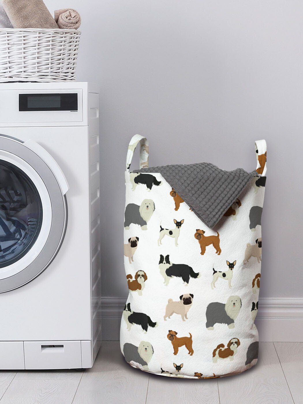 Wäschekorb für Haustierweg Zusammensetzung Kordelzugverschluss Waschsalons, Griffen Hunde Abakuhaus Wäschesäckchen mit