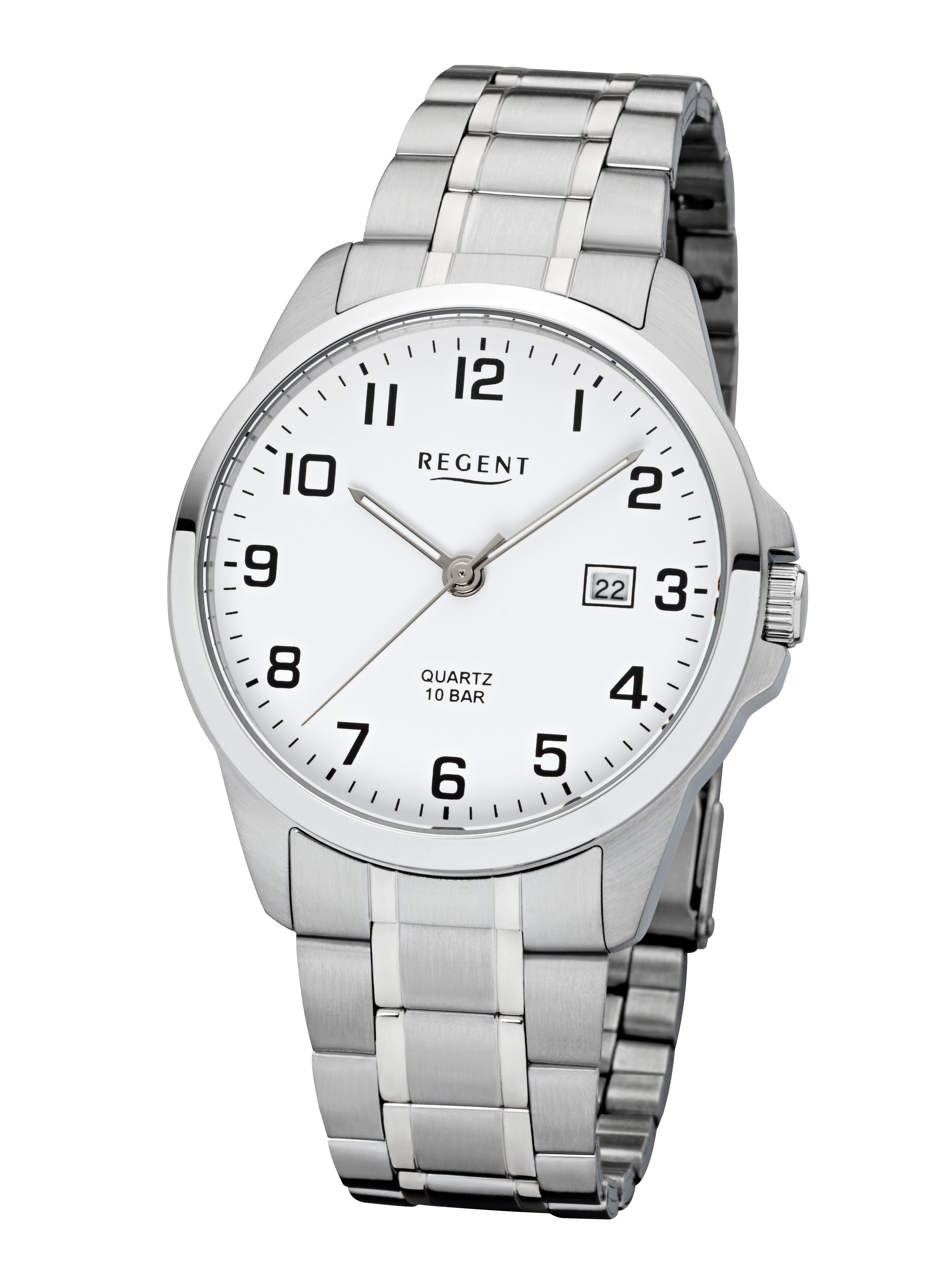 Regent Quarzuhr F-1009 - 1840.44.99, Armbanduhr, Herrenuhr, Edelstahlarmban günstig online kaufen
