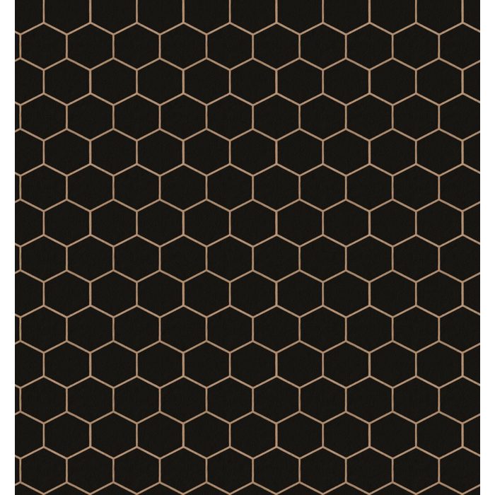 WOW Vliestapete Hexagon Geo geometrisch (1 St) Schwarz - 10m x 52cm