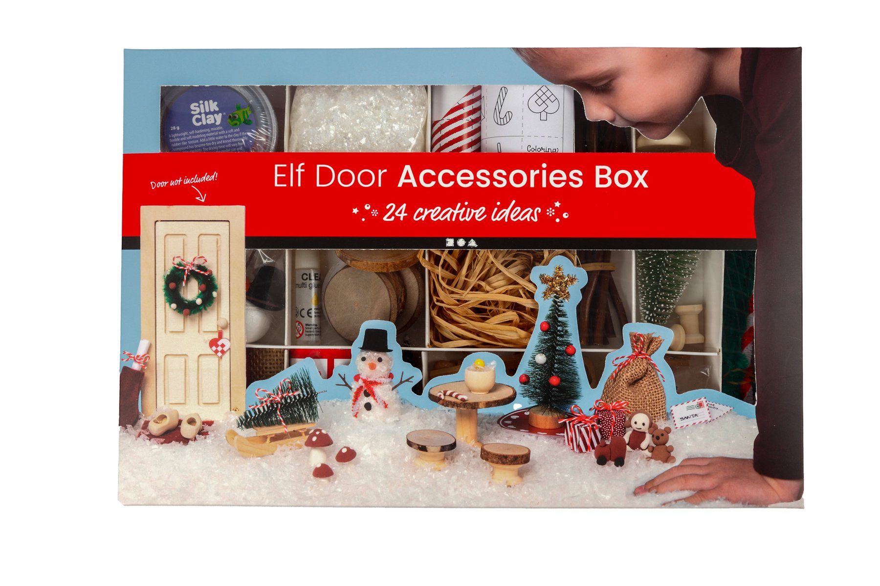 creativ company Kreativset 54463, 24 Wichtelszenarien, weihnachtliches Bastelset - DIY Dekoration