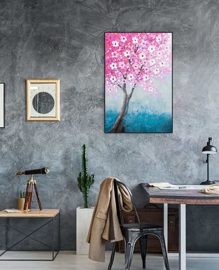 KUNSTLOFT Gemälde Flower Tale 60x90 cm, Leinwandbild 100% HANDGEMALT Wandbild Wohnzimmer