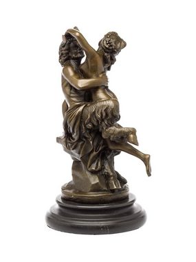 Aubaho Skulptur Bronzeskulptur Faun erotisches Liebespaar Bronze Figur Skulptur 29cm