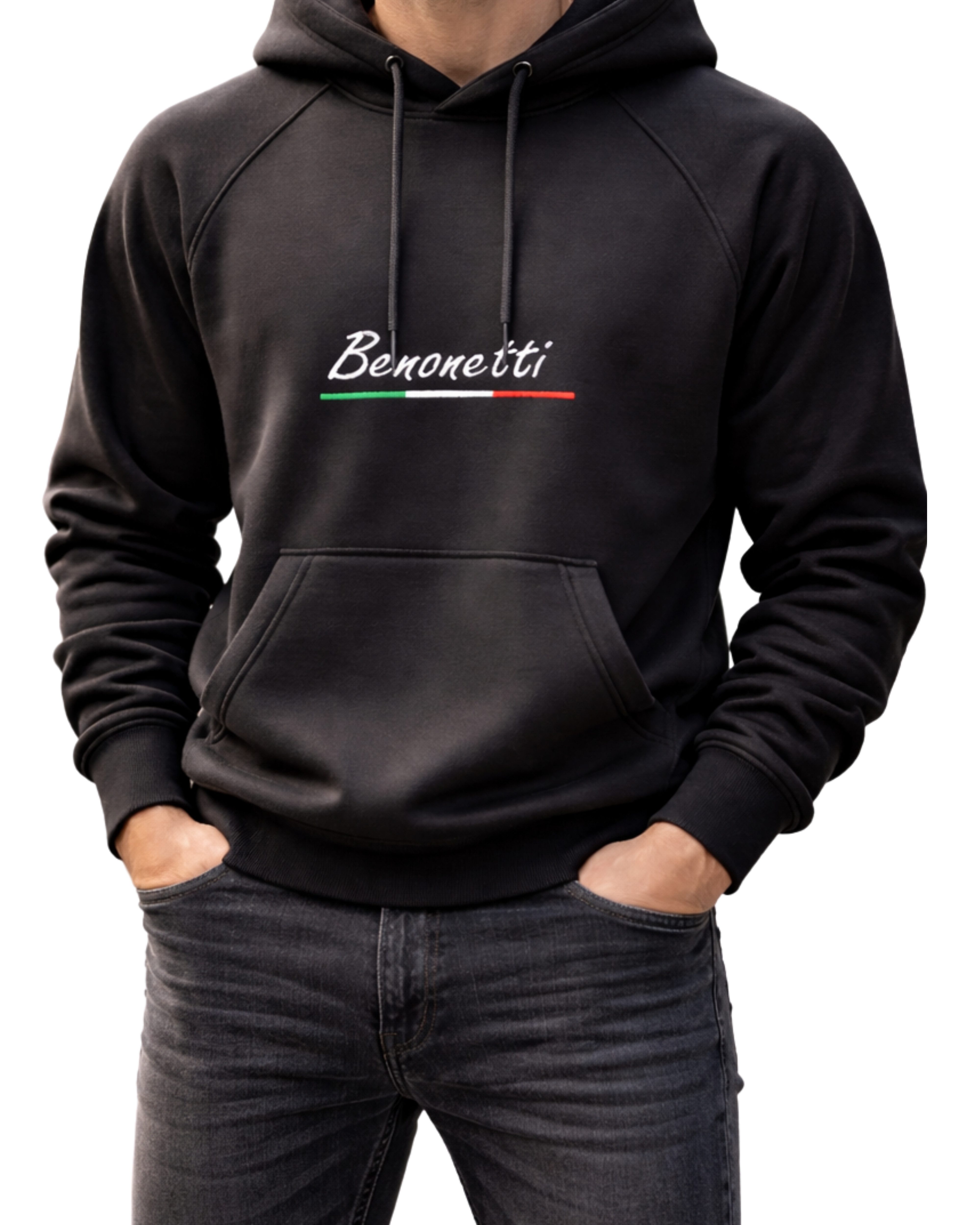 Hoodie Premium Unisex Hoodie –Baumwolle Streetwear kapuzenpullover in Schwarz