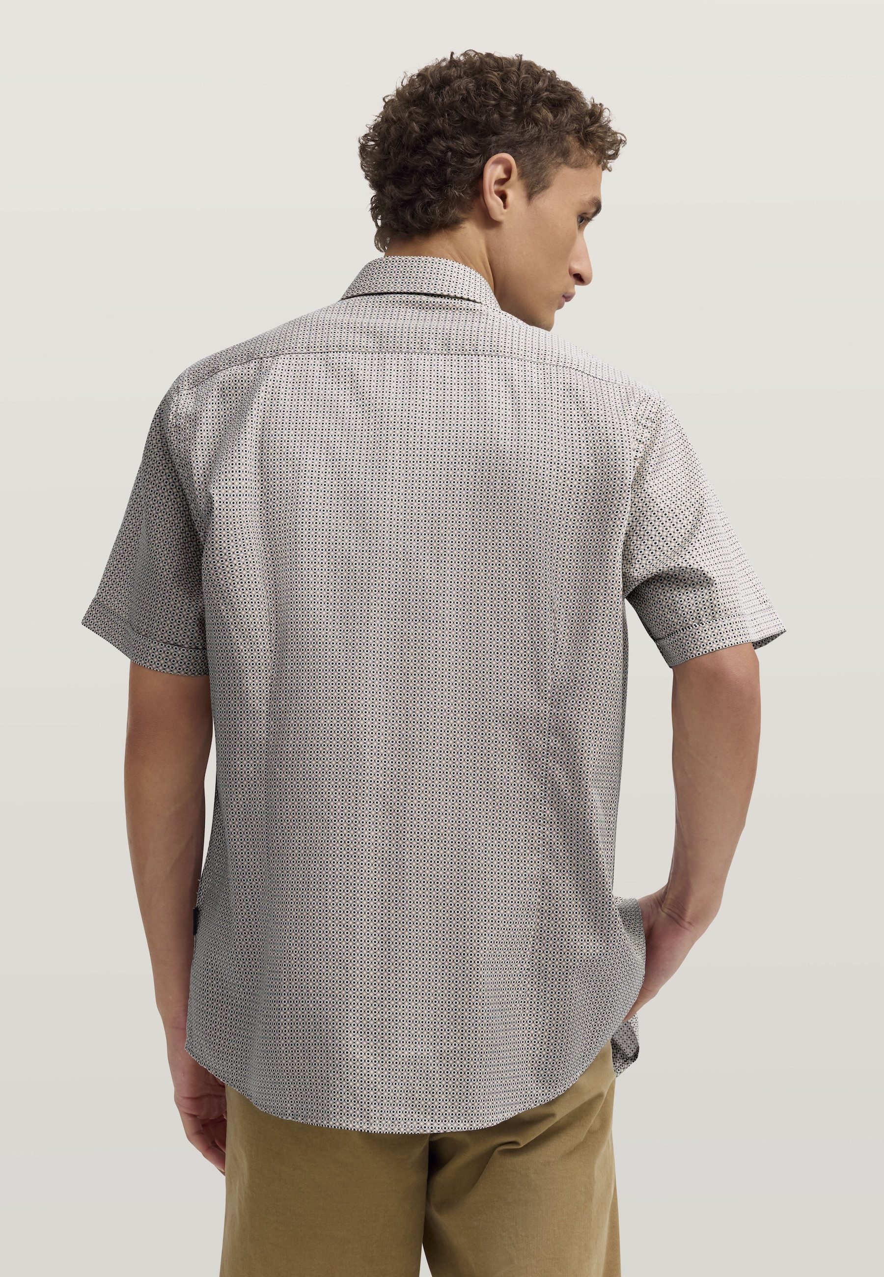 bugatti Kurzarmhemd Modern Fit gestreift aus Baumwolle