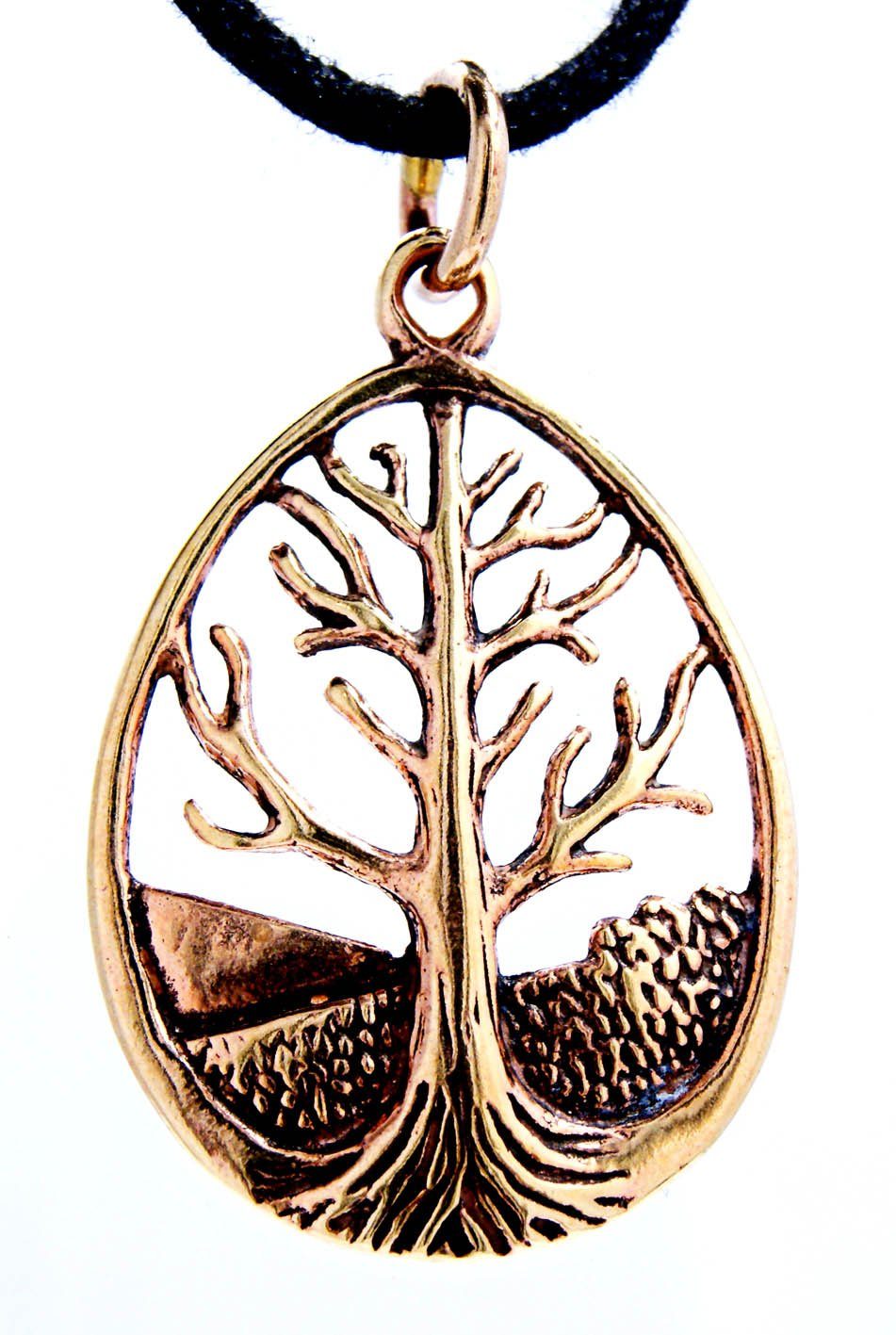 Life Tree of of Kettenanhänger Yggdrasil Baum Kiss Leather Bronze Lebens Anhänger Lebensbaum