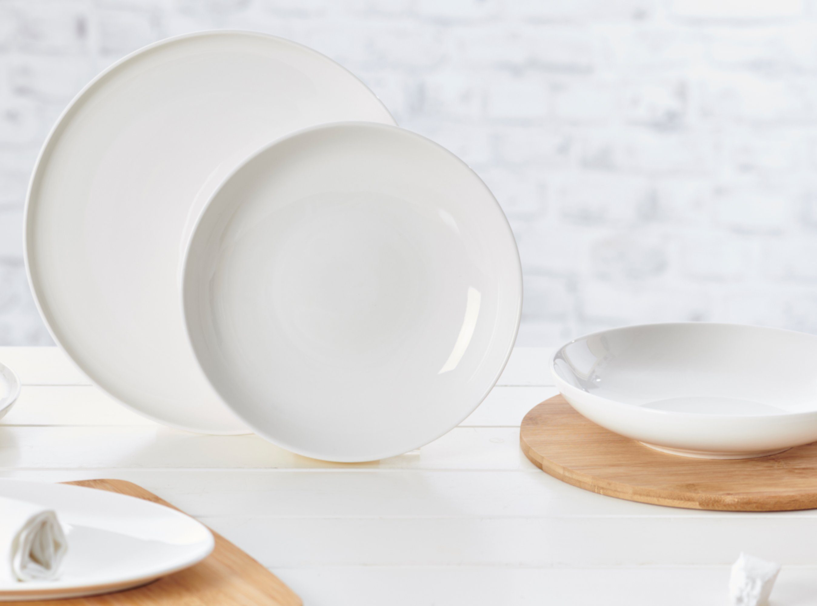 Ritzenhoff & Breker Tafelservice Geschirr-Set Skagen (12-tlg), 6 Personen, Porzellan, Teller Set, Speiseteller u. Suppenteller, 12 Teile, für 6 Personen