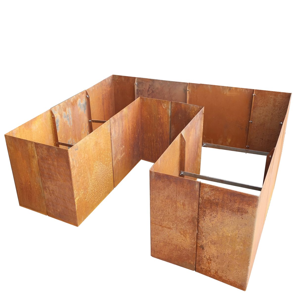 EdelrostPassion Hochbeet, U-Form, Edelrost, Metall 200x200, 180x180, Höhe:60,80 & 100cm