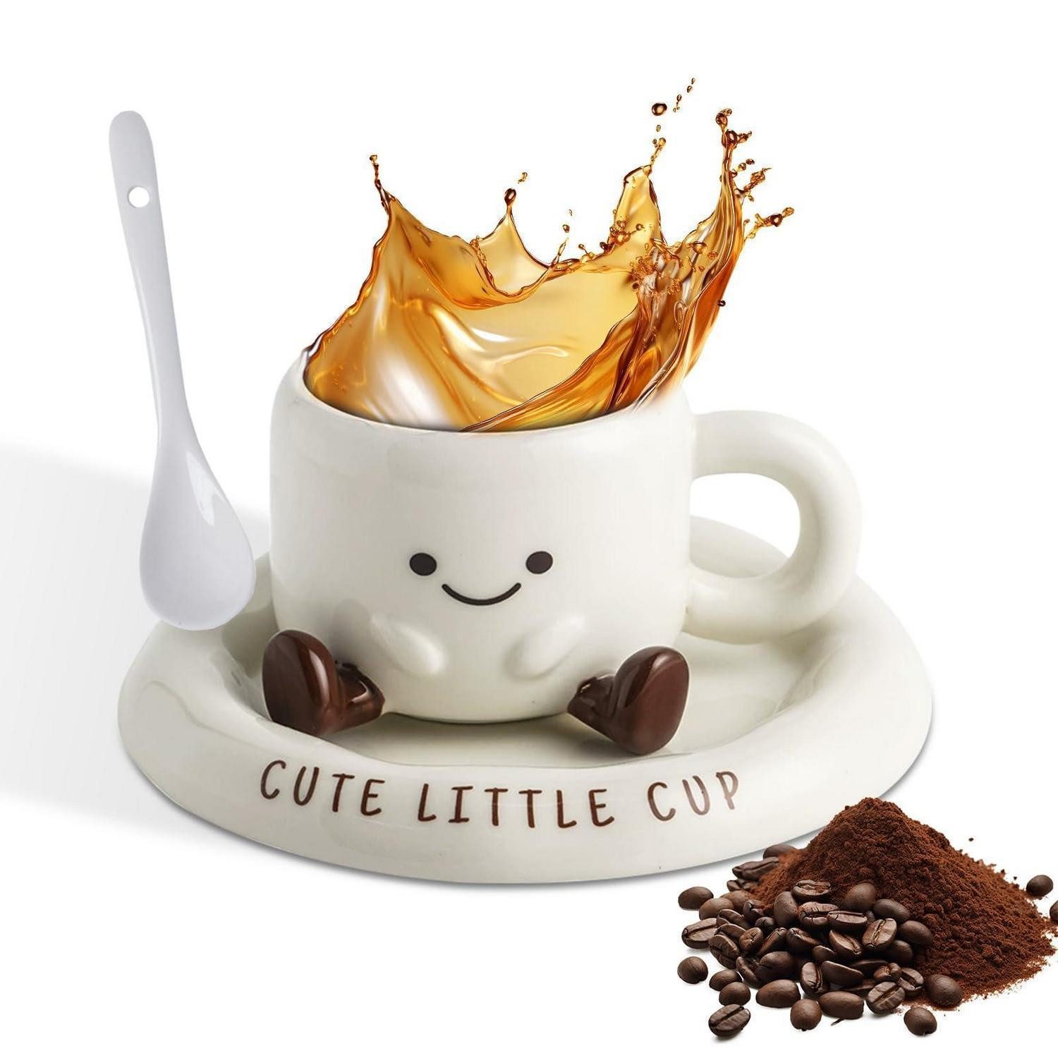 LuxusKollektion Tasse 3D Tasse mit Füßen personalisierbar Keramik, Keramik