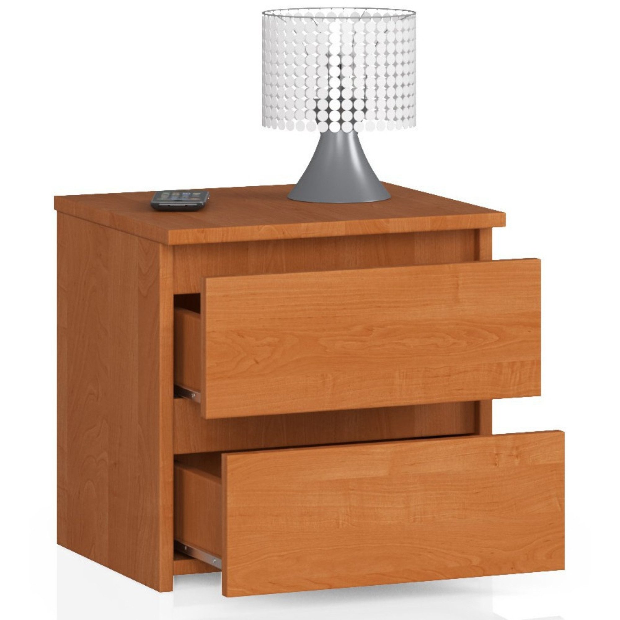 Home Collective Kommode 40 cm breit Holz Highboard Sideboard für Flur Schlafzimmer Wohnzimmer (Mehrzweckschrank Schrank schmal Kommode Schlafzimmer mit Schubladen), Kinderzimmer Organizer, 40 cm hoch mit 2 Schubladen Erle