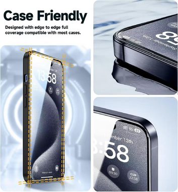 Protectorking Schutzfolie 1x Blickschutz 9H Panzerglas für iPhone 13 3D KLAR PRIVACY ANTI-SPY, (1-Stück), echtes Tempered 9H Panzerhartglas Privacy ANTI-SPY