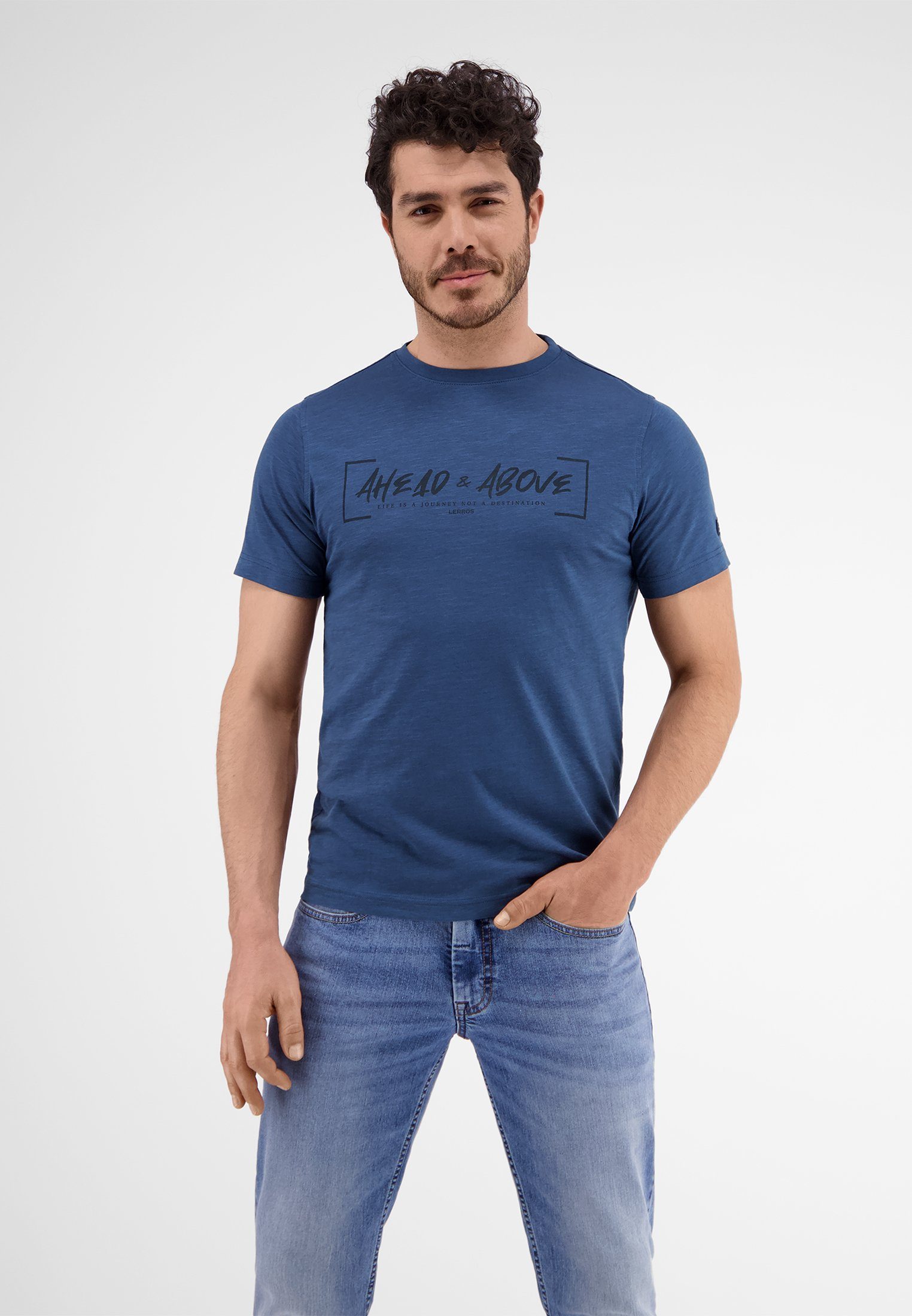 LERROS T-Shirt LERROS T-Shirt *Ahead & Above* TRAVEL BLUE