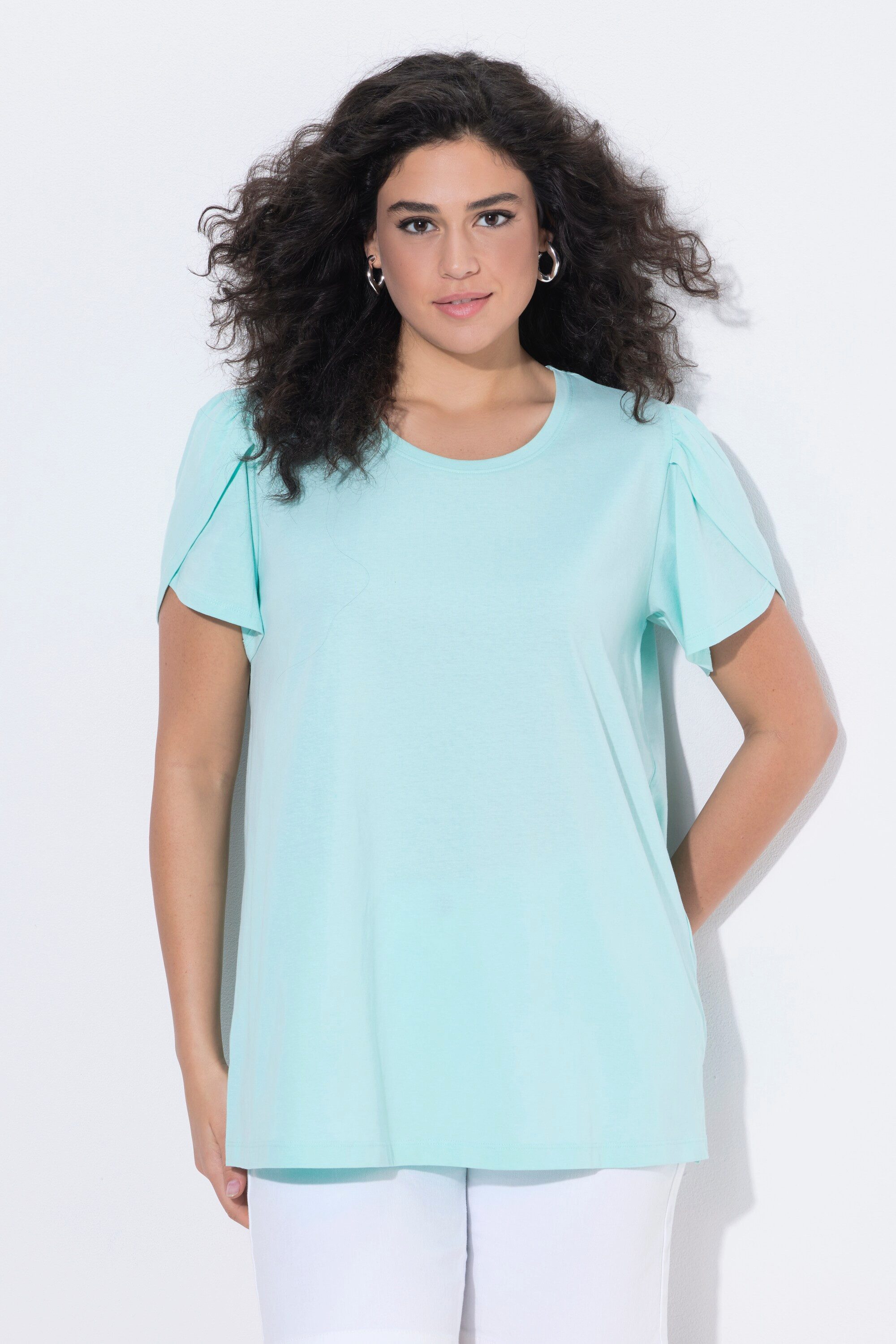 Ulla Popken T-Shirt T-Shirt Lagenoptik A-Linie Rundhals Halbarm