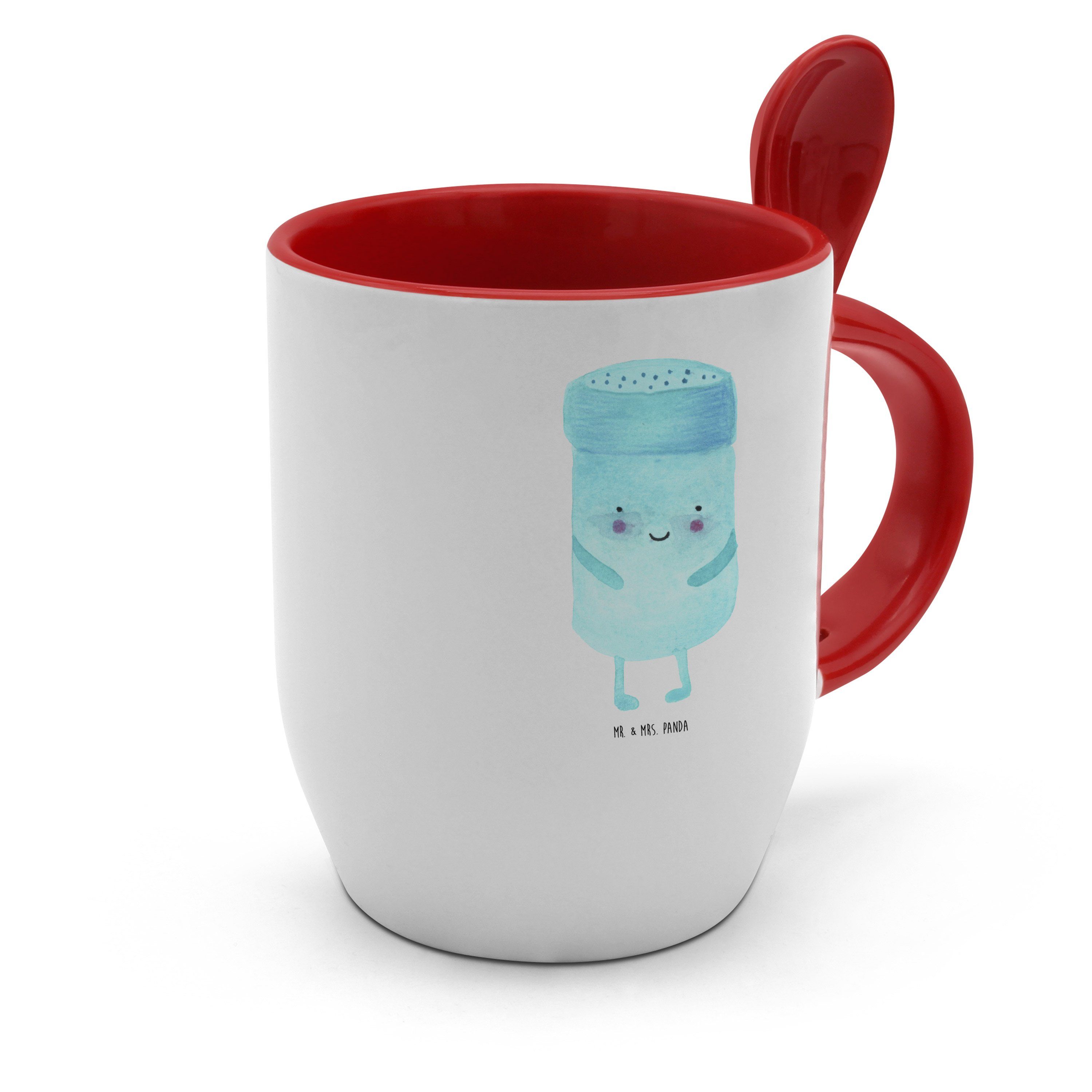 Mr. & Mrs. Panda Keramik Weiß mit Kaffeetasse, Geschenk, - - Löffel, lu, Tasse Tasse BestFriends-Salt