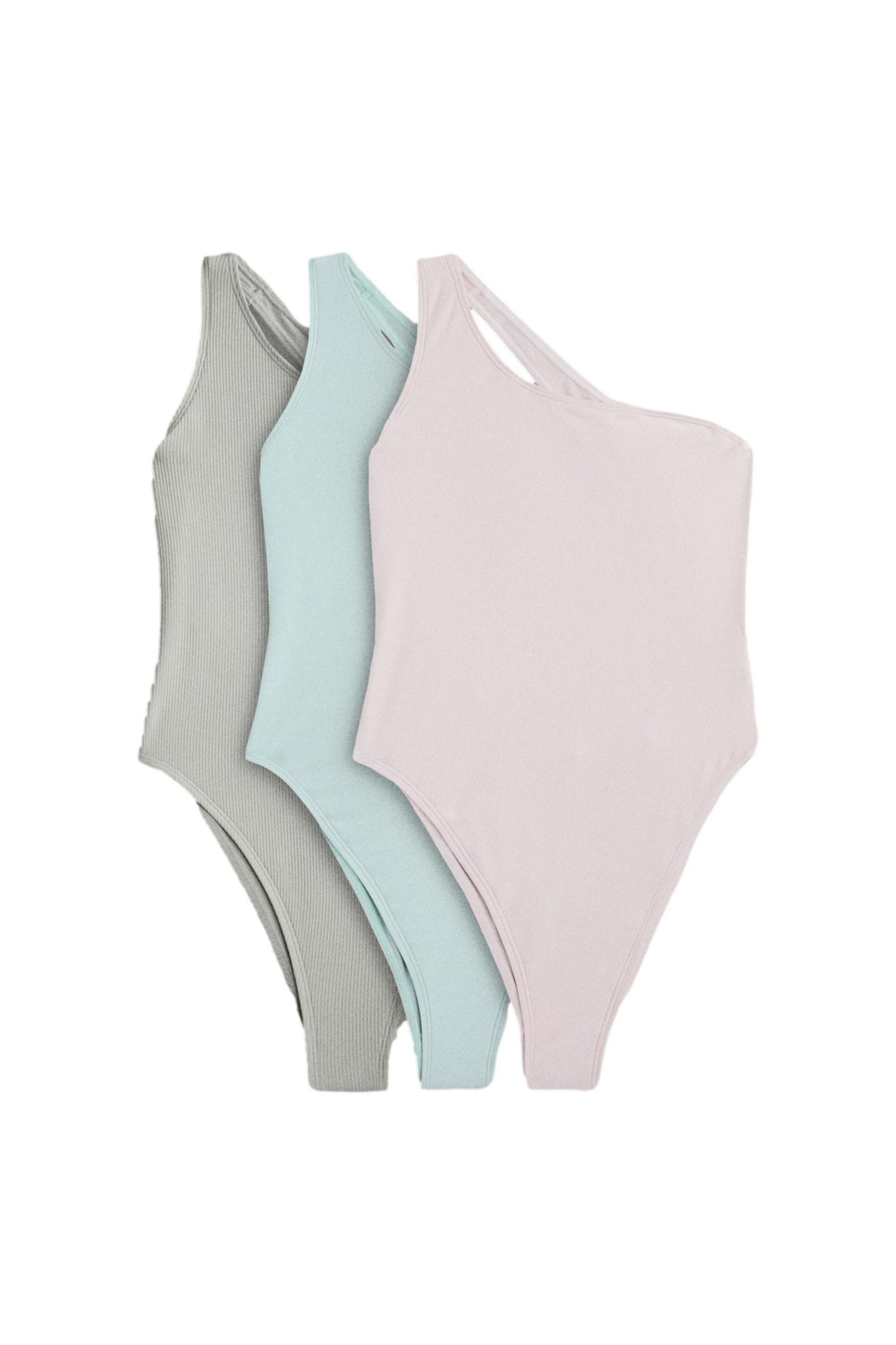 The Set Badeanzug The Set One-Shoulder-Badeanzug, 3er-Pack (3-St)